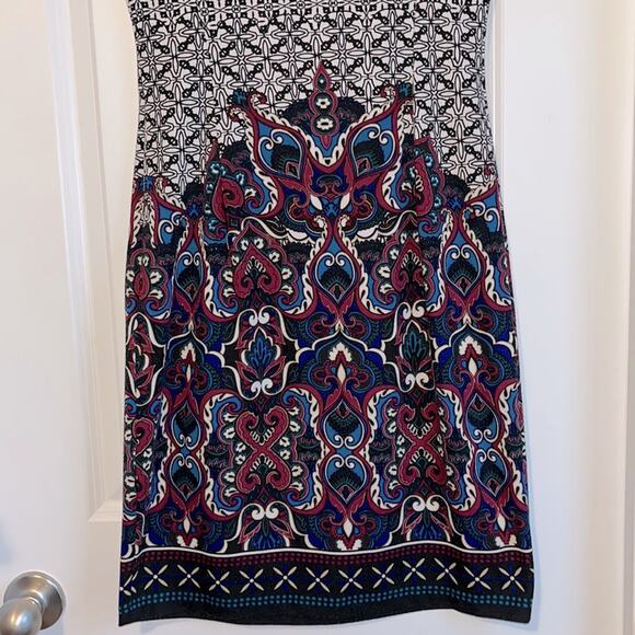 ⚡️ 3 for $30 ⚡️ London Times Scroll/Geometric Print Dress - Picture 7 of 11